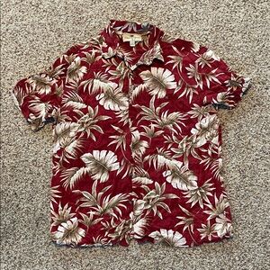Men's Red Floral Casual Shirt